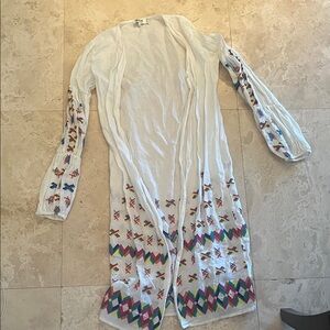 Chic Embroidered Cream Cardigan